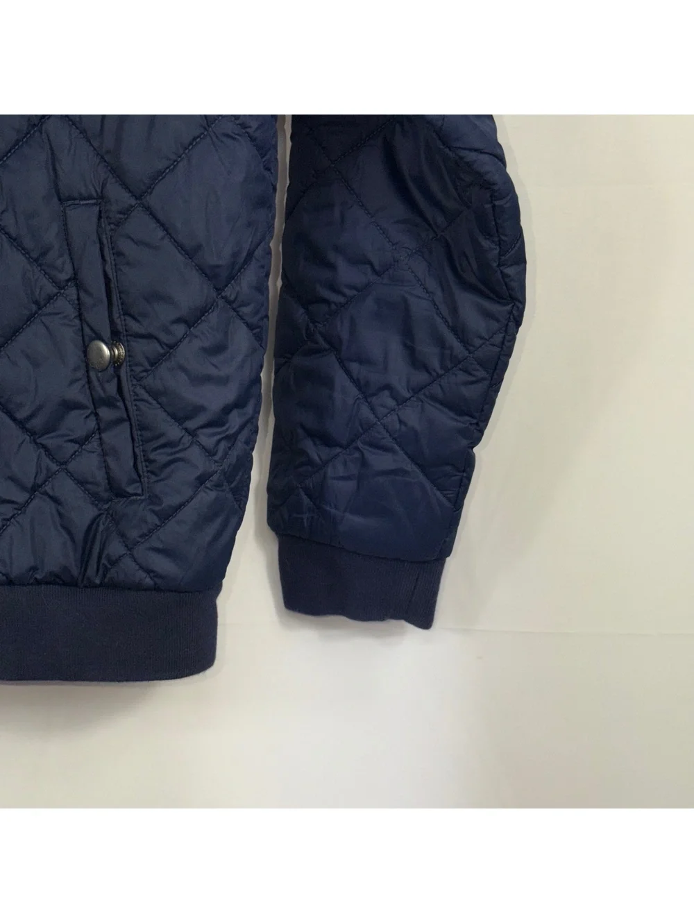 Polo Ralph Lauren Boys Quilted Bomber Jacket Navy Blue Size Medium (10-12)